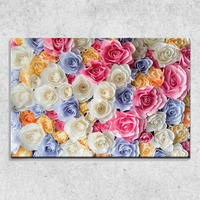 Foto auf Leinwand Farbige Rosen 90x60 cm