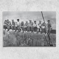 Foto auf Leinwand Arbeiter auf Traverse 90x60 cm