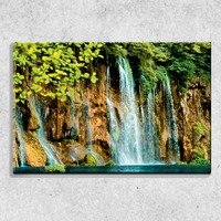 Foto auf Leinwand Wasserfall 90x60 cm