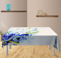 Tischdecke Blaue und weiße Blüten