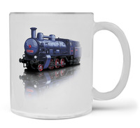 Tasse Dampflokomotive - Milchglas